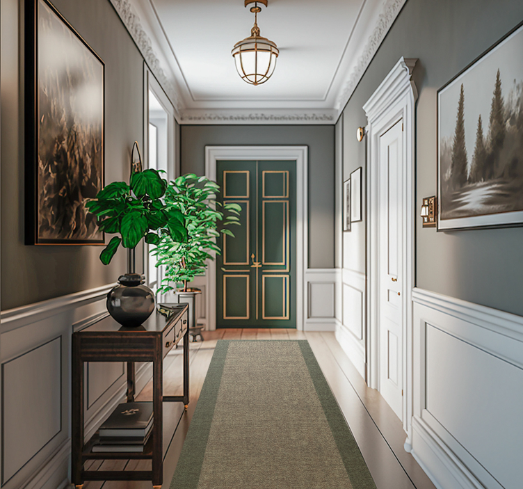 Design med grøn ramme moderne vilnyltæpper - TenStickers