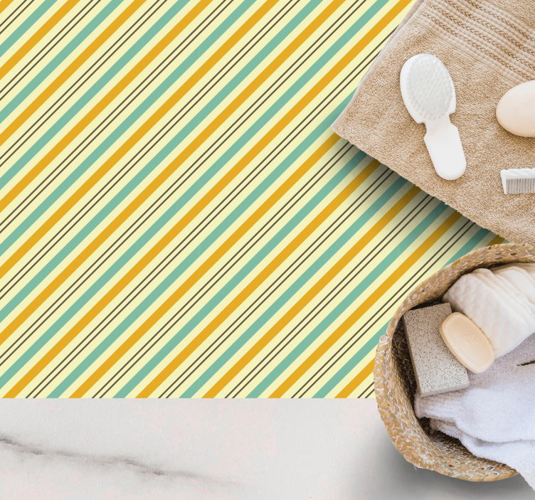 Diagonalt stribet mønster stribede vinyl tæppe - TenStickers