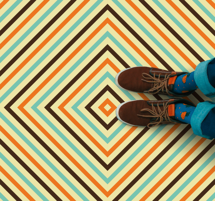 Diamantmønstrede linjer geometriske vinyl tæppe - TenStickers