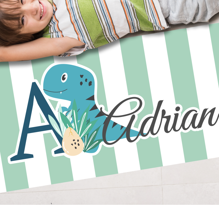 Baby rex med initialer og navn vinyltæpper til babyværelse - TenStickers