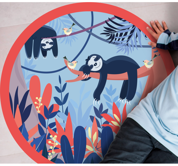 Dovendyr jungle scene vinyltæppe med dyreprint - TenStickers