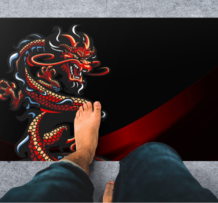 Drageillustration vinyl tæppe til teenagere - TenStickers