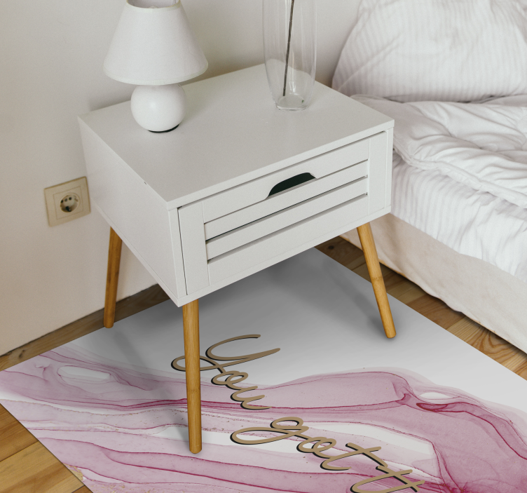 Du fik dette vinyl tæppe med sætninger - TenStickers