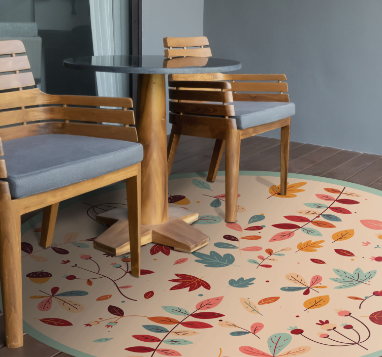 Efterårs løvmønster Blomster og planter vinyltæppe - TenStickers