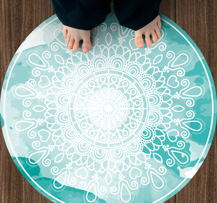 Elegante akvareltoner mandala vinyl tæppe - TenStickers