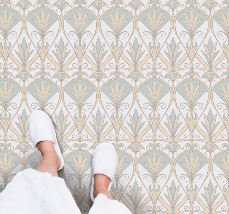 Elegant blomsterinspiration minimalistiske vinyl tæppe - TenStickers