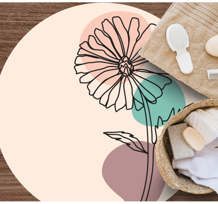 Elegant blomstersilhuet Blomster og planter vinyltæppe - TenStickers