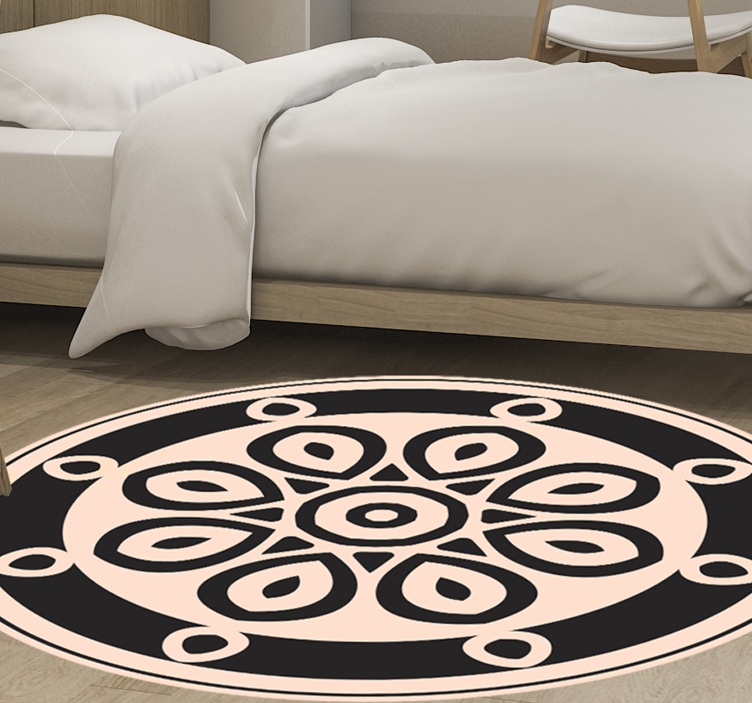 Elegant cirkulært motiv mandala vinyl tæppe - TenStickers