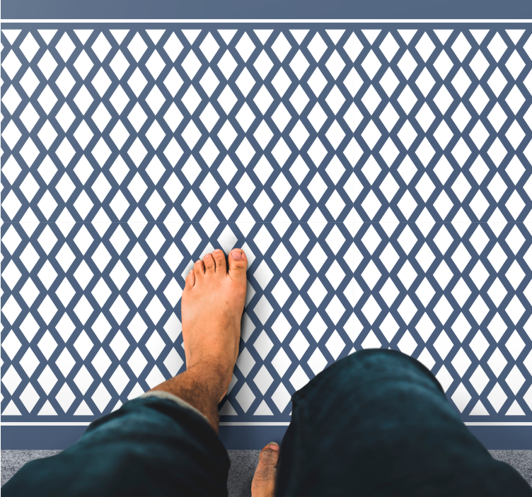 Elegant diamantmotiv geometriske vinyl tæppe - TenStickers