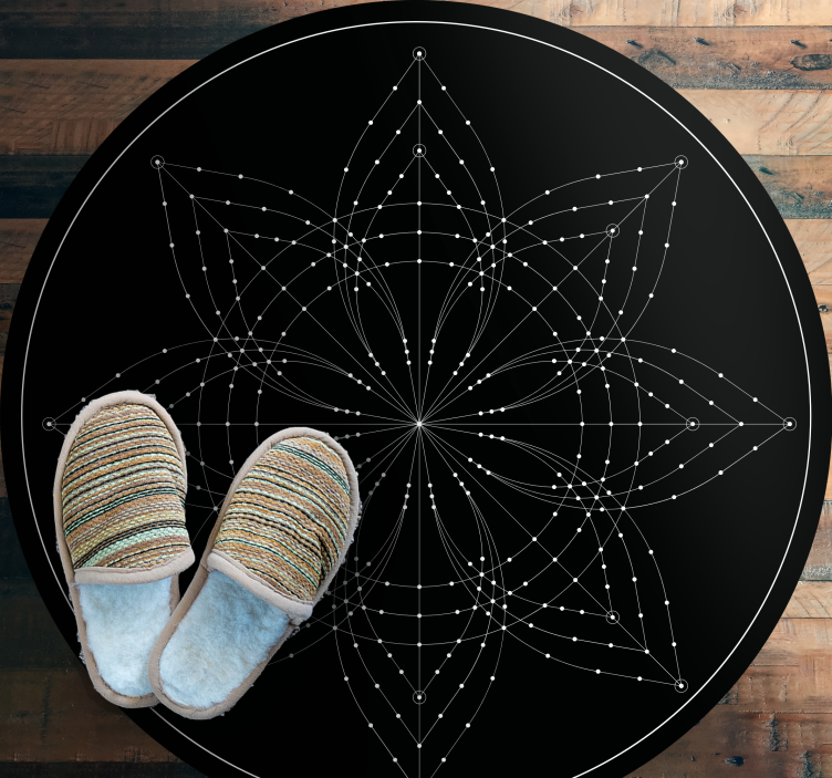 Elegant lotusmønster mandala vinyl tæppe - TenStickers