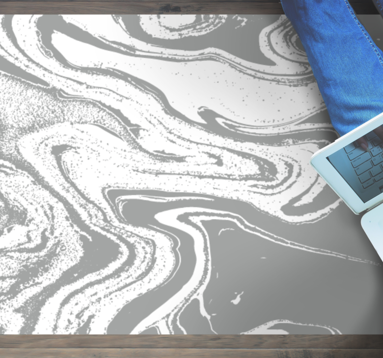 Elegant grå hvirvel marmor vinyl tæppe - TenStickers