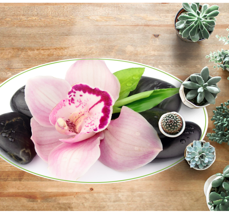 Elegant orkidearrangement Blomster og planter vinyltæppe - TenStickers