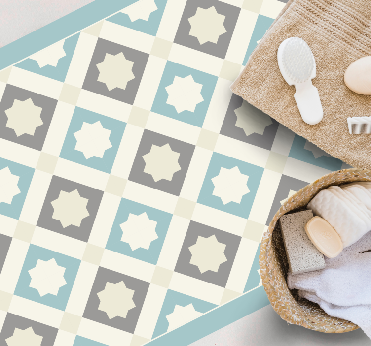 Elegant stjernemotiv vinyl tæppe med fliseeffekt - TenStickers