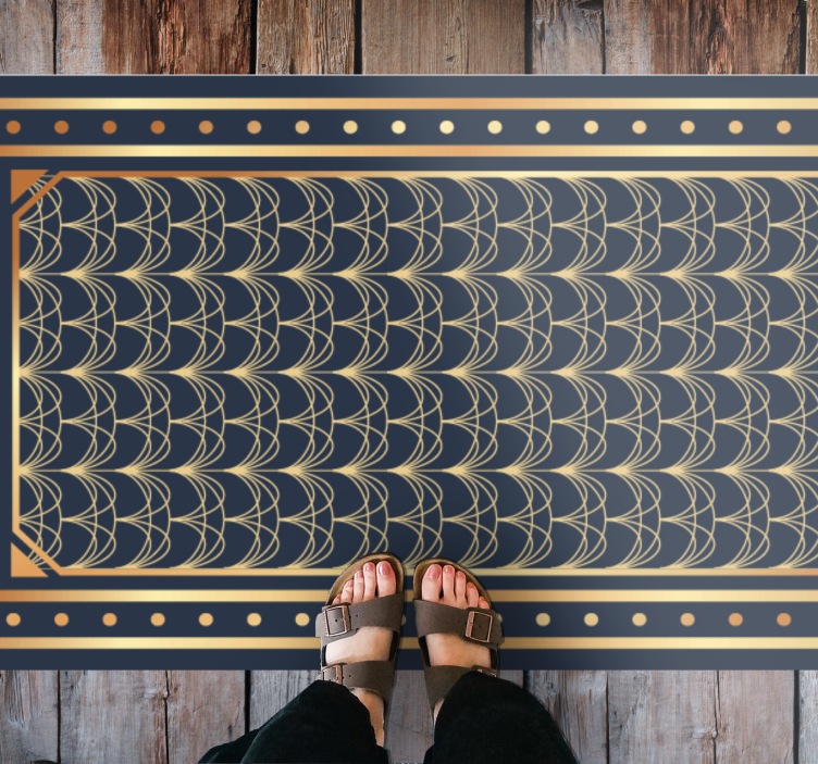 Elegante bølgemønstre geometriske vinyl tæppe - TenStickers