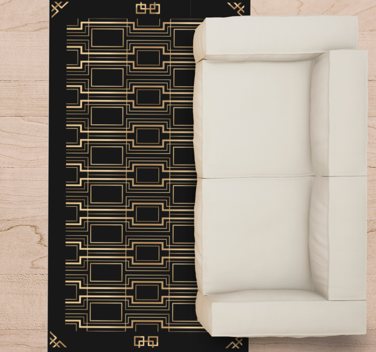 Elegante geometriske mønstre moderne vinyl tæppe - TenStickers