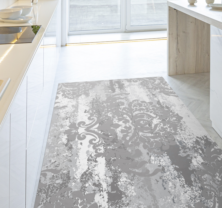 Elegante grå hvirvler marmor vinyl tæppe - TenStickers