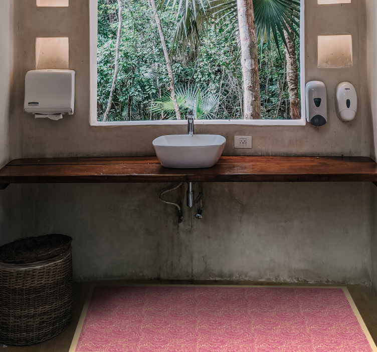 Elegante ornamenter pink moderne tæppe - TenStickers