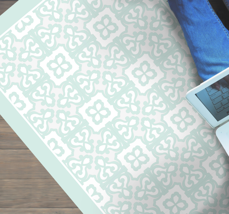 Elegant turkis vinyl tæppe med fliseeffekt - TenStickers