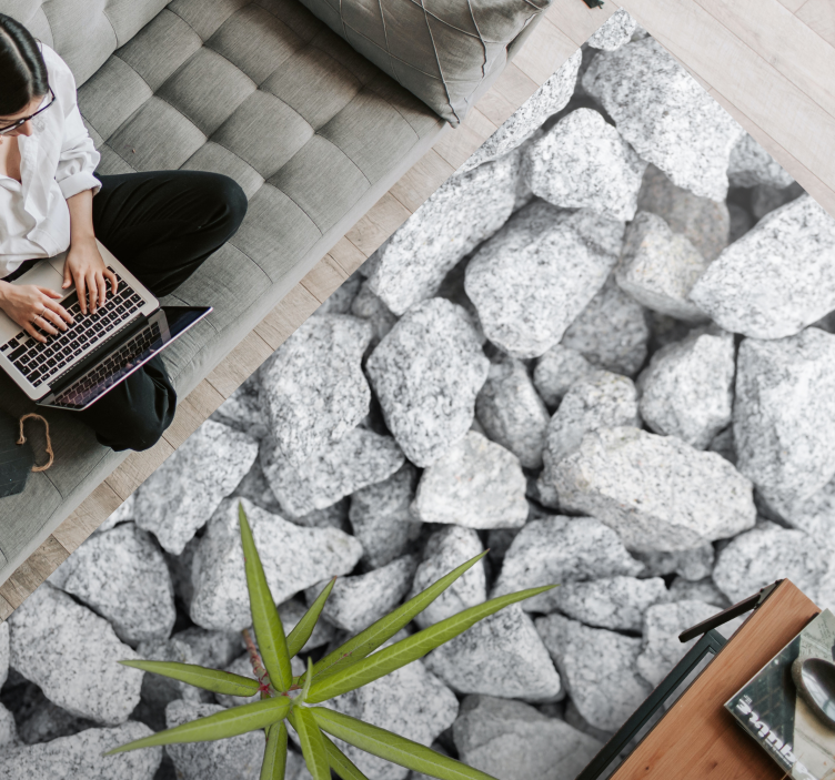 Ensomme vilde planter knust sten vinyl tæppe - TenStickers