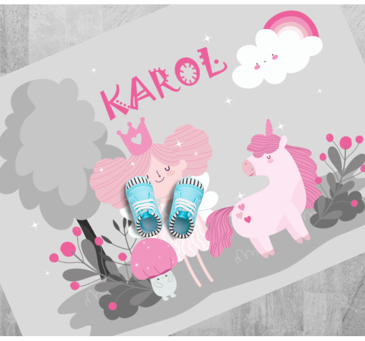 Eventyrscene med navn vinyl tæppe - TenStickers