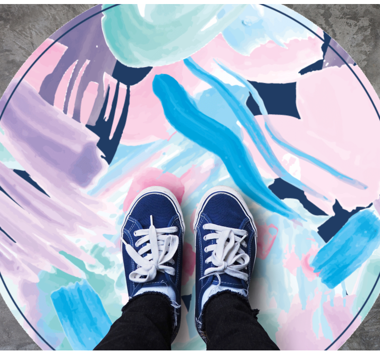 Farverig abstrakt kunst minimalistiske vinyl tæppe - TenStickers