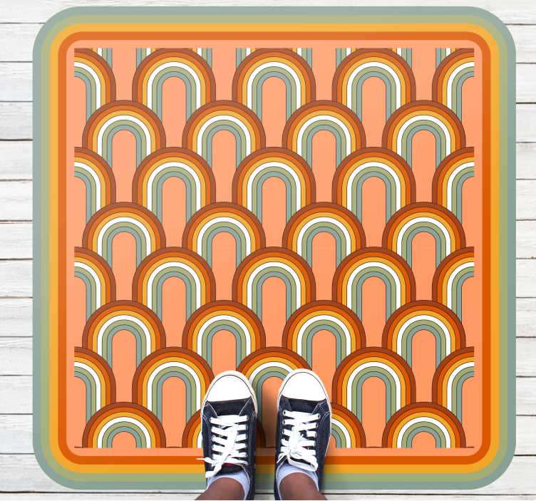 Farverige buemønstre geometriske vinyl tæppe - TenStickers