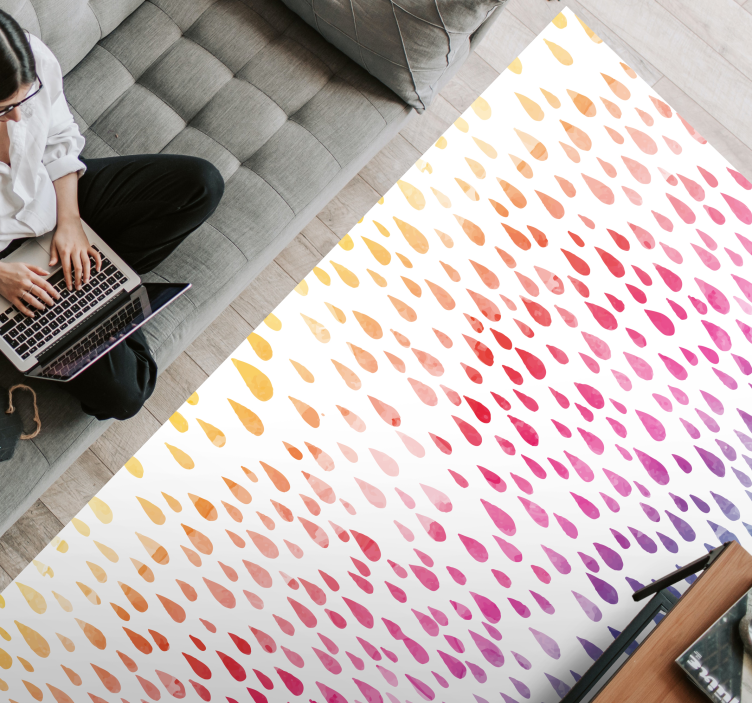 Farverige dråber mosaik vinyl tæppe - TenStickers