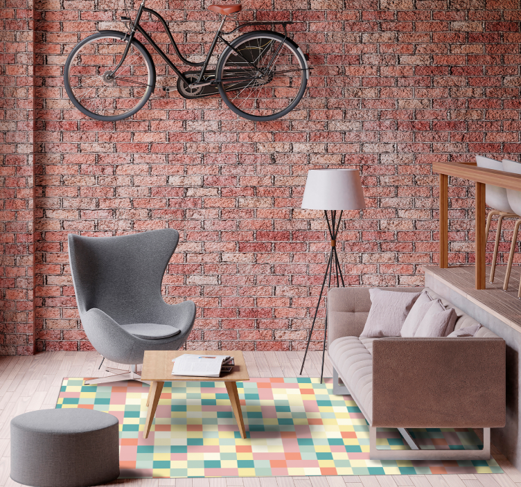 Farverige firkanter vinyltæppe til teenagere - TenStickers