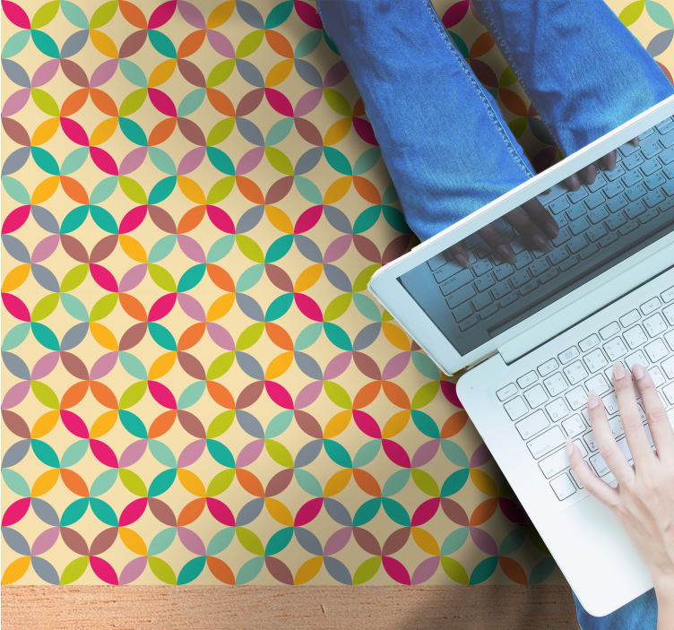 Farverige geometriske geometriske vinyl tæppe - TenStickers