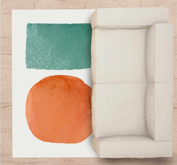 Abstrakte segmenter vinyl tæppe til stuen - TenStickers