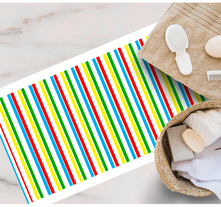 Farverigt lodret mønster stribede vinyl tæppe - TenStickers
