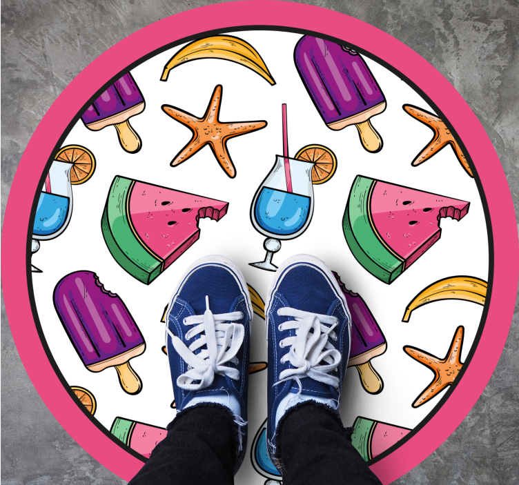 Farverige sommergodter vinyl tæppe - TenStickers