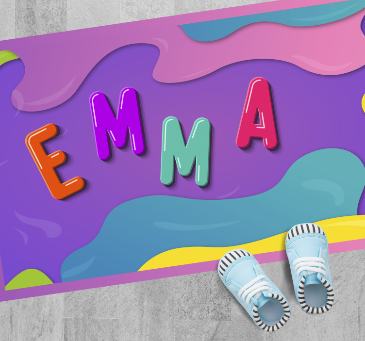 Farverige 3d tilpasses navn personlig mat - TenStickers