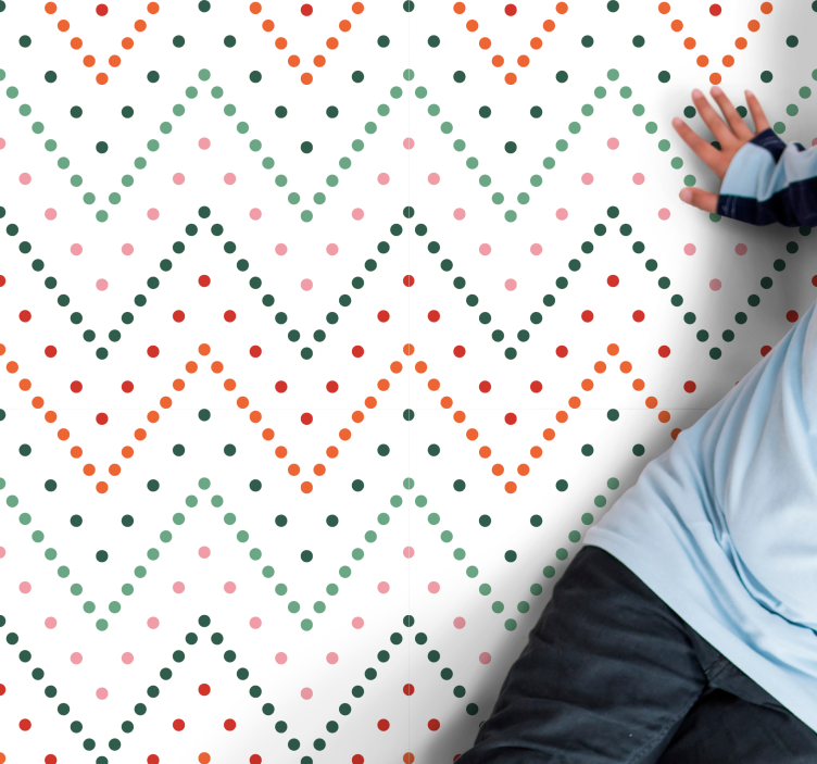 Farverigt chevronmønster vinyl tæppe - TenStickers