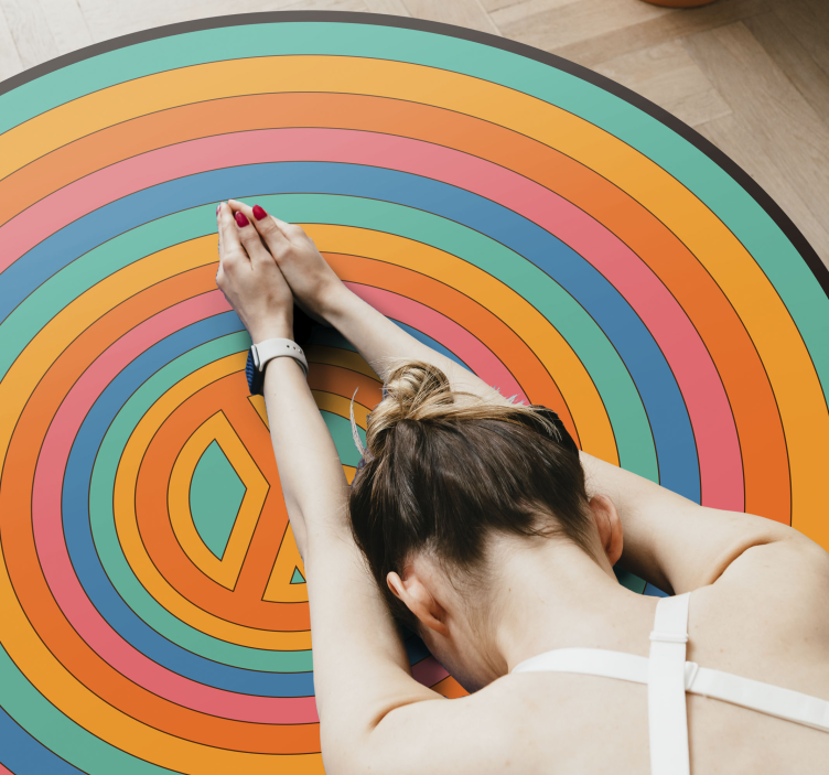 Farverigt fredssymbol vinyl tæppe til teenagere - TenStickers