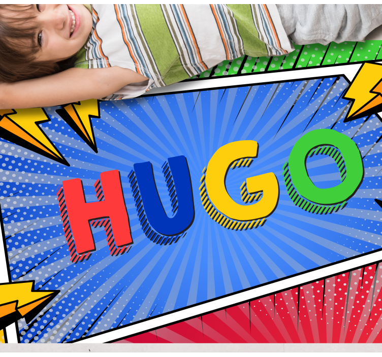 Farverigt navn med lys vinyl tæppe - TenStickers