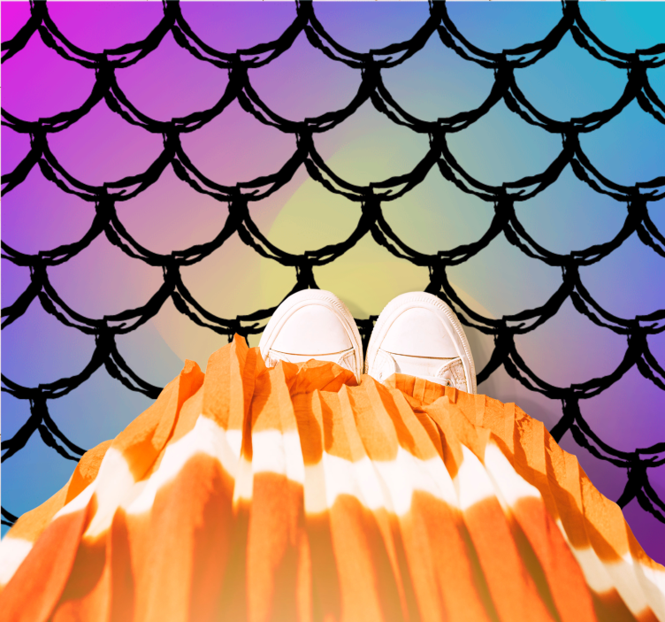 Farverigt skaleret mønster vej vinyl tæppe - TenStickers