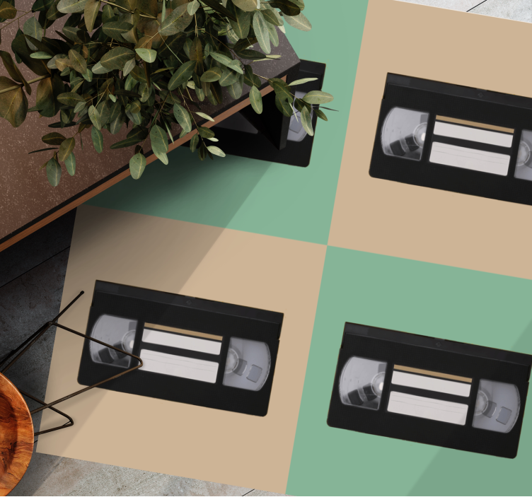 Farverigt vhs retro mønster vintage tæppe - TenStickers