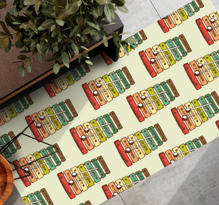 Farverigt xylofonmønster vinyl tæppe til teenagere - TenStickers