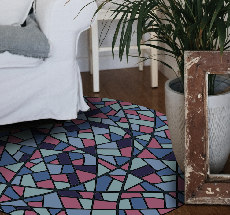 Farvet glas mosaik vinyl tæppe - TenStickers