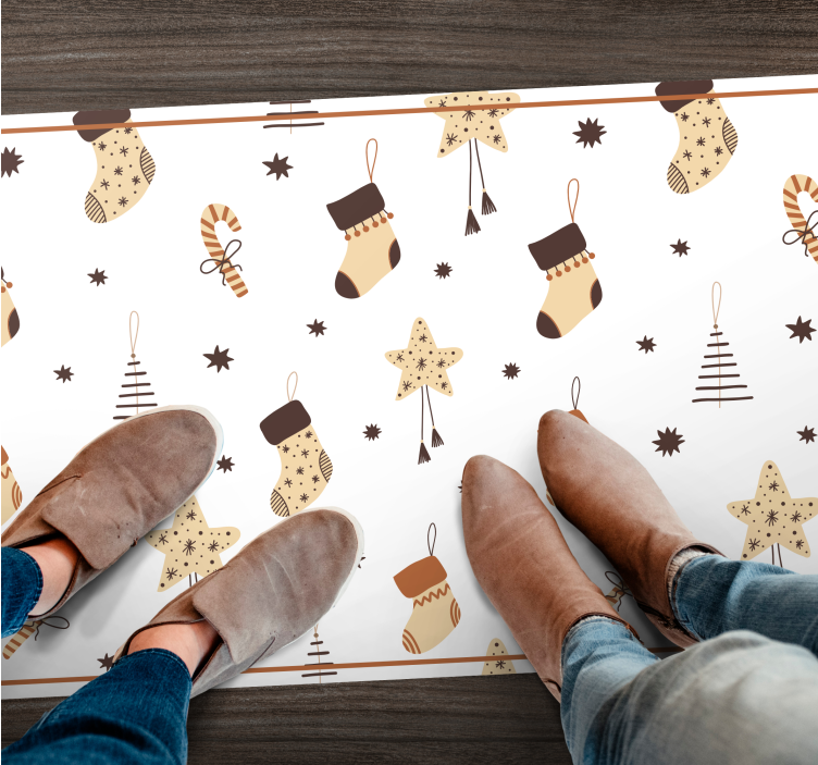 Hvide feriefester jule vinyltæppe - TenStickers