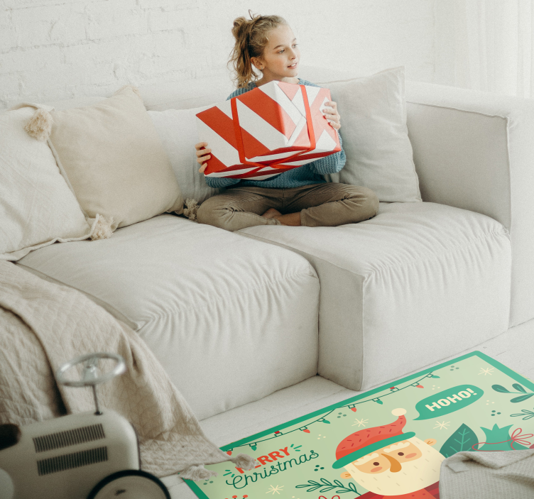 Festlig julemand illustration jule vinyltæppe - TenStickers