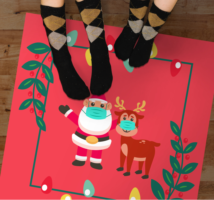 Julemands charme med maske jule vinyltæppe - TenStickers