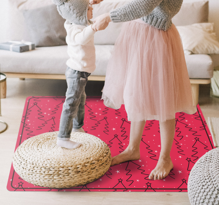 Festligt doodlemønster jule vinyltæppe - TenStickers