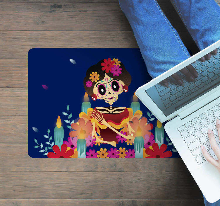 Festligt skelet vinyltæpper til halloween - TenStickers