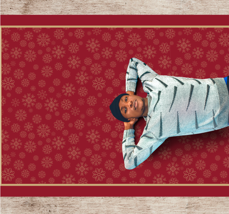 Festligt snefnugmønster jule vinyltæppe - TenStickers