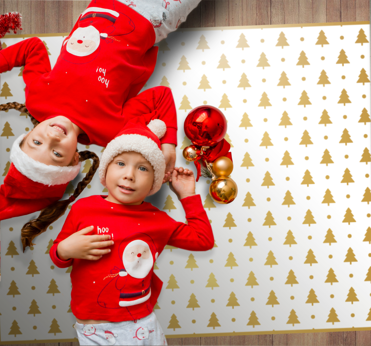 Festligt træmønster jule vinyltæppe - TenStickers