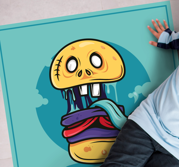 Fjollet kraniefigur vinyl tæppe til teenagere - TenStickers