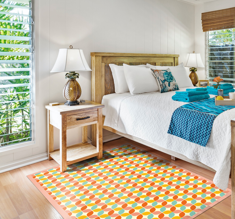 Flerfarvede firkanter geometriske vinyltæpper - TenStickers