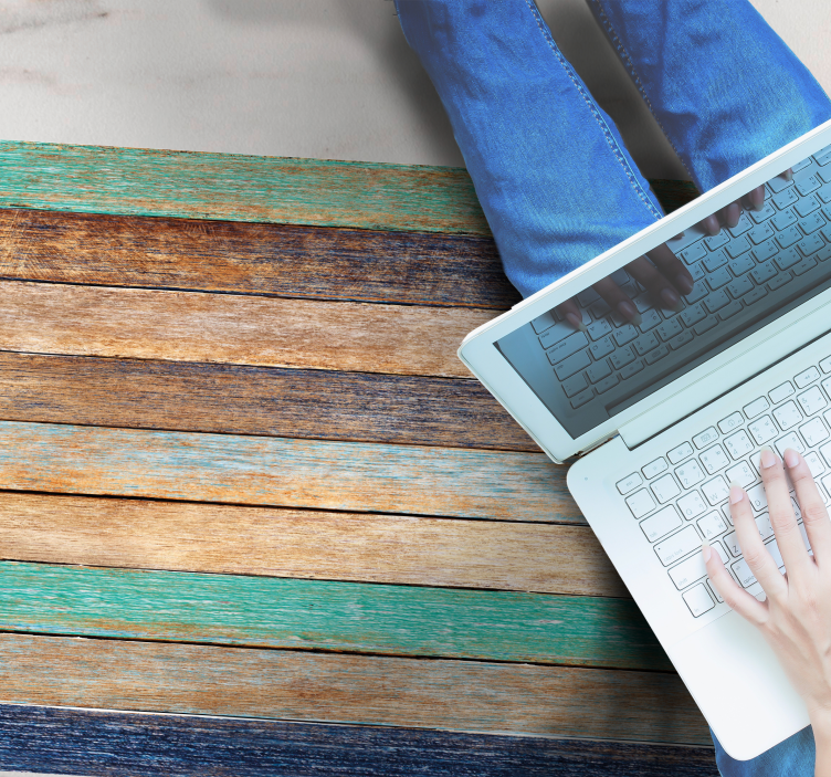 Flerfarvede træplanker vinyl tæppe med træeffekt - TenStickers